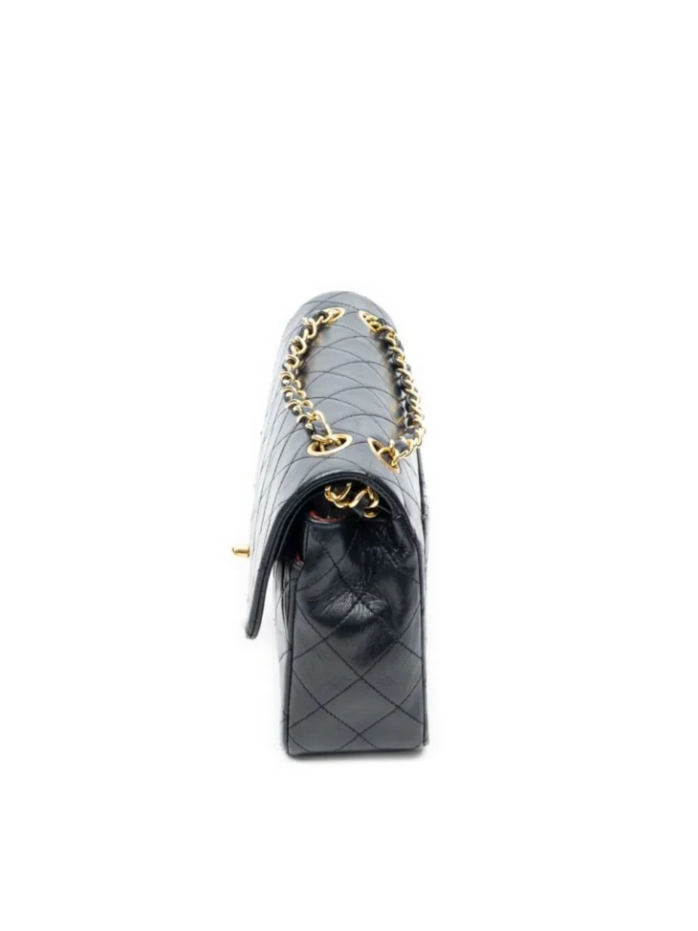 Chanel Quilted Double Flap Bag Black Lambskin Leather